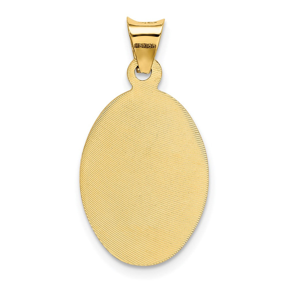 14k Yellow Gold 13 mm Polished D/C Corpus Oval Pendant (1.05 grams)