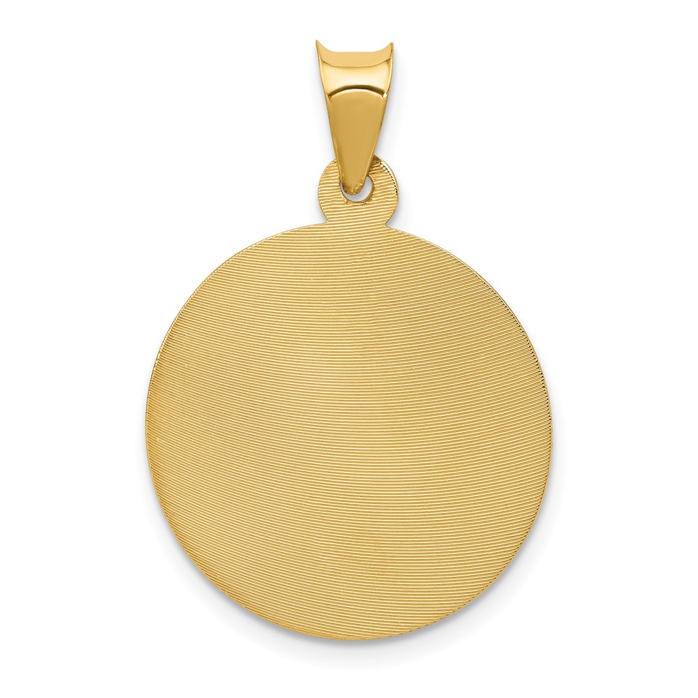 14k Yellow Gold 20.5 mm Polished D/C Corpus Circle Pendant (1.88 grams)