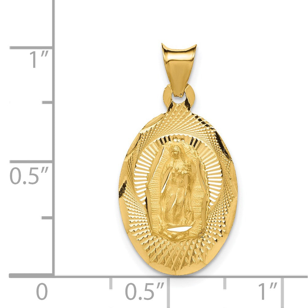 14k Yellow Gold 13.65 mm Our Lady of Guadalupe Pendant (1.33 grams)