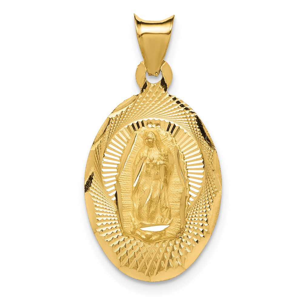 14k Yellow Gold 13.65 mm Our Lady of Guadalupe Pendant (1.33 grams)