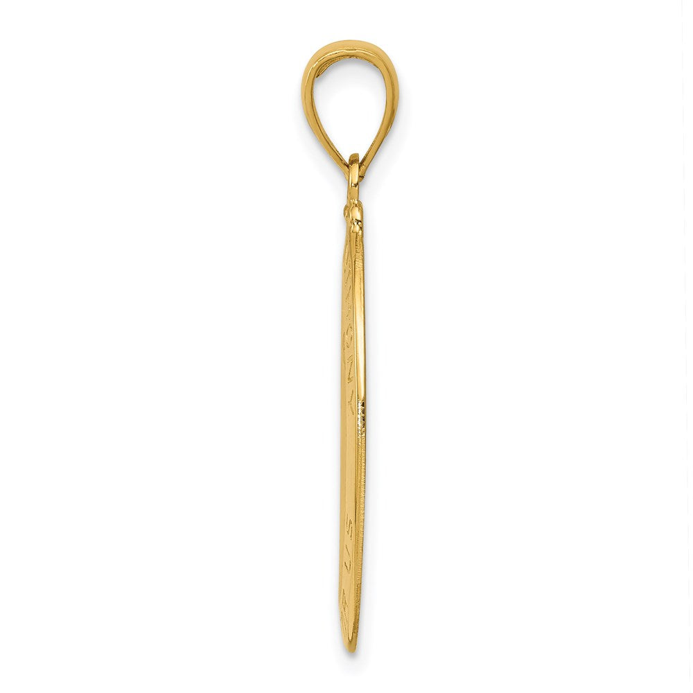 14k Yellow Gold 15.25 mm Saint Anthony Oval Medal Hollow Pendant (2.6 grams)