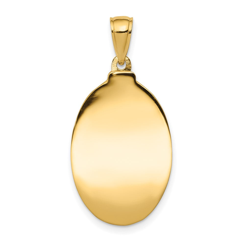 14k Yellow Gold 15.25 mm Saint Anthony Oval Medal Hollow Pendant (2.6 grams)