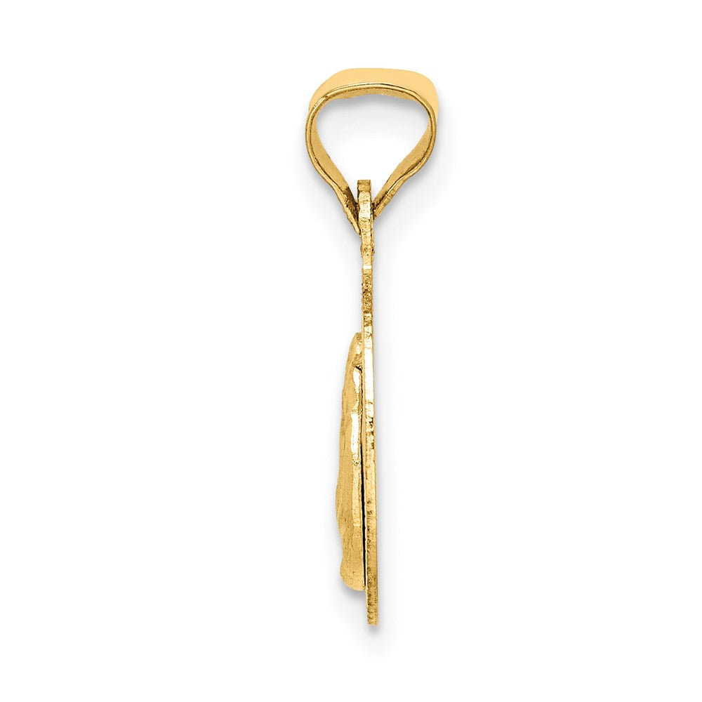 14k Yellow & Rhodium D/C Baptism Pendant (0.95 grams)