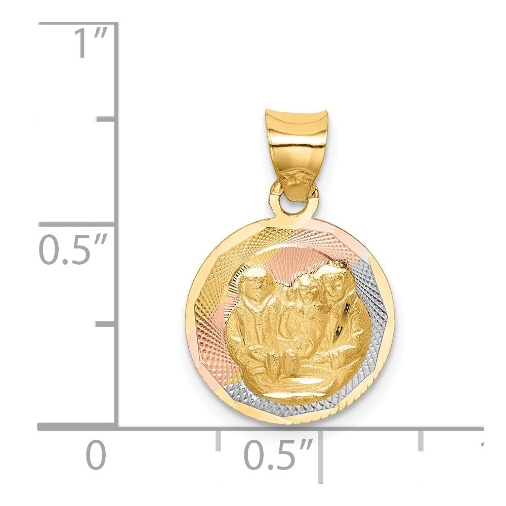 14k Yellow & Rhodium D/C Baptism Pendant (0.95 grams)