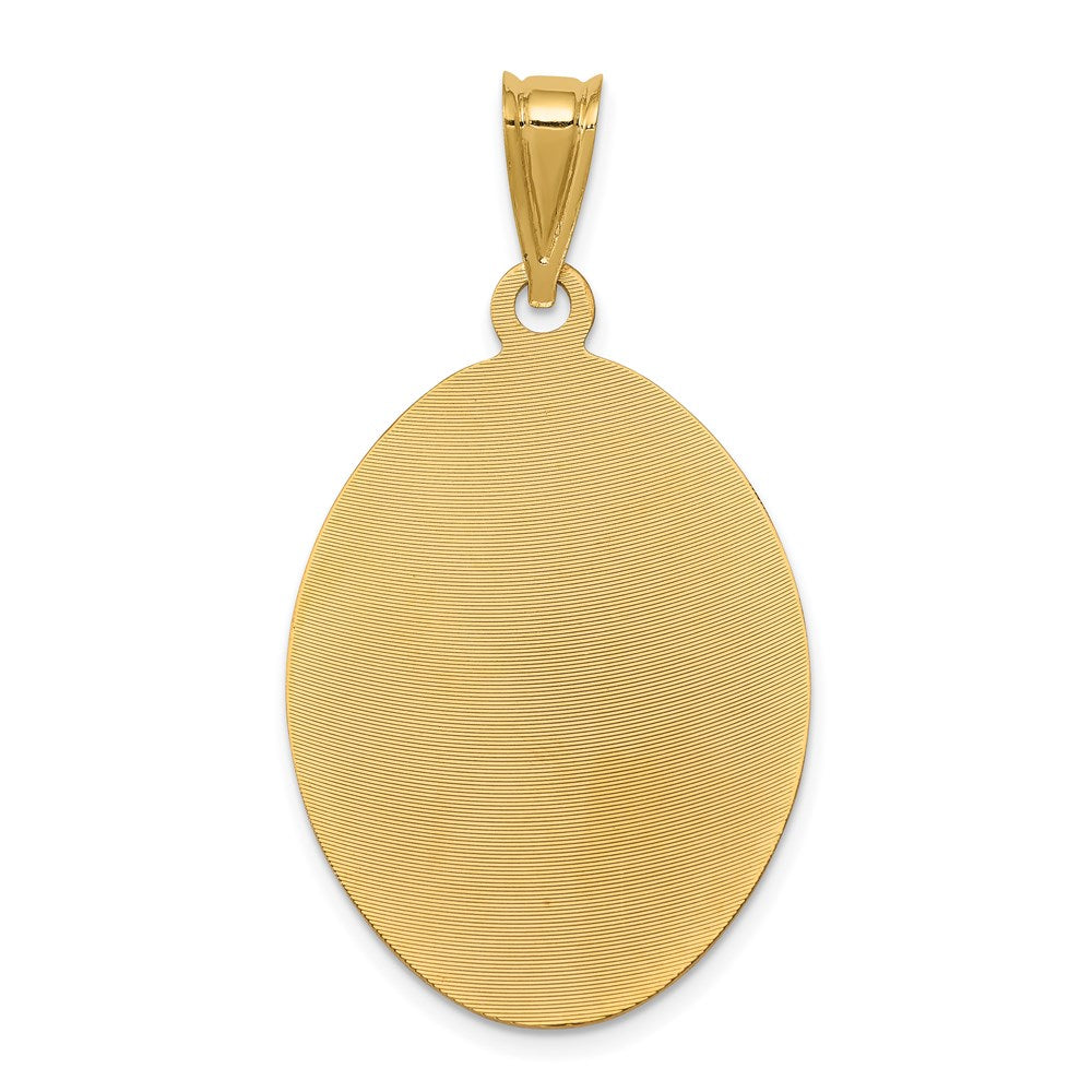 14k Yellow & Rhodium 22.45 mm D/C Lady Of Guadalupe Oval Pendant (3.81 grams)