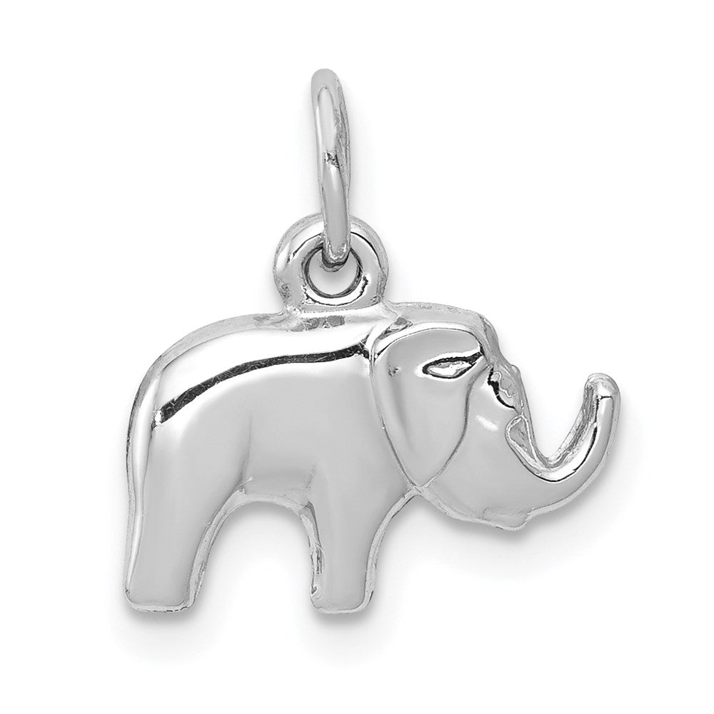 14k White Gold 13 mm Elephant Charm (0.41 grams)