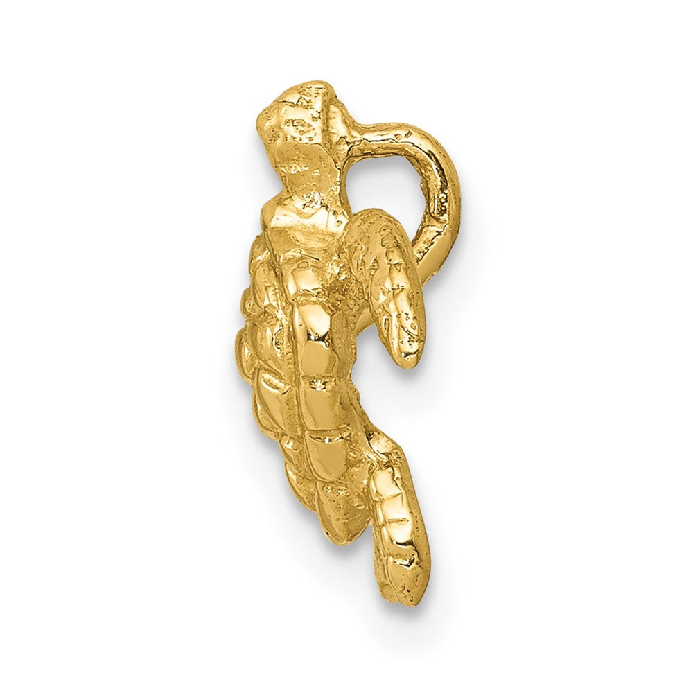 14k Yellow Gold 12.5 mm Polished Small Sea Turtle Chain Slide (1.1 grams)