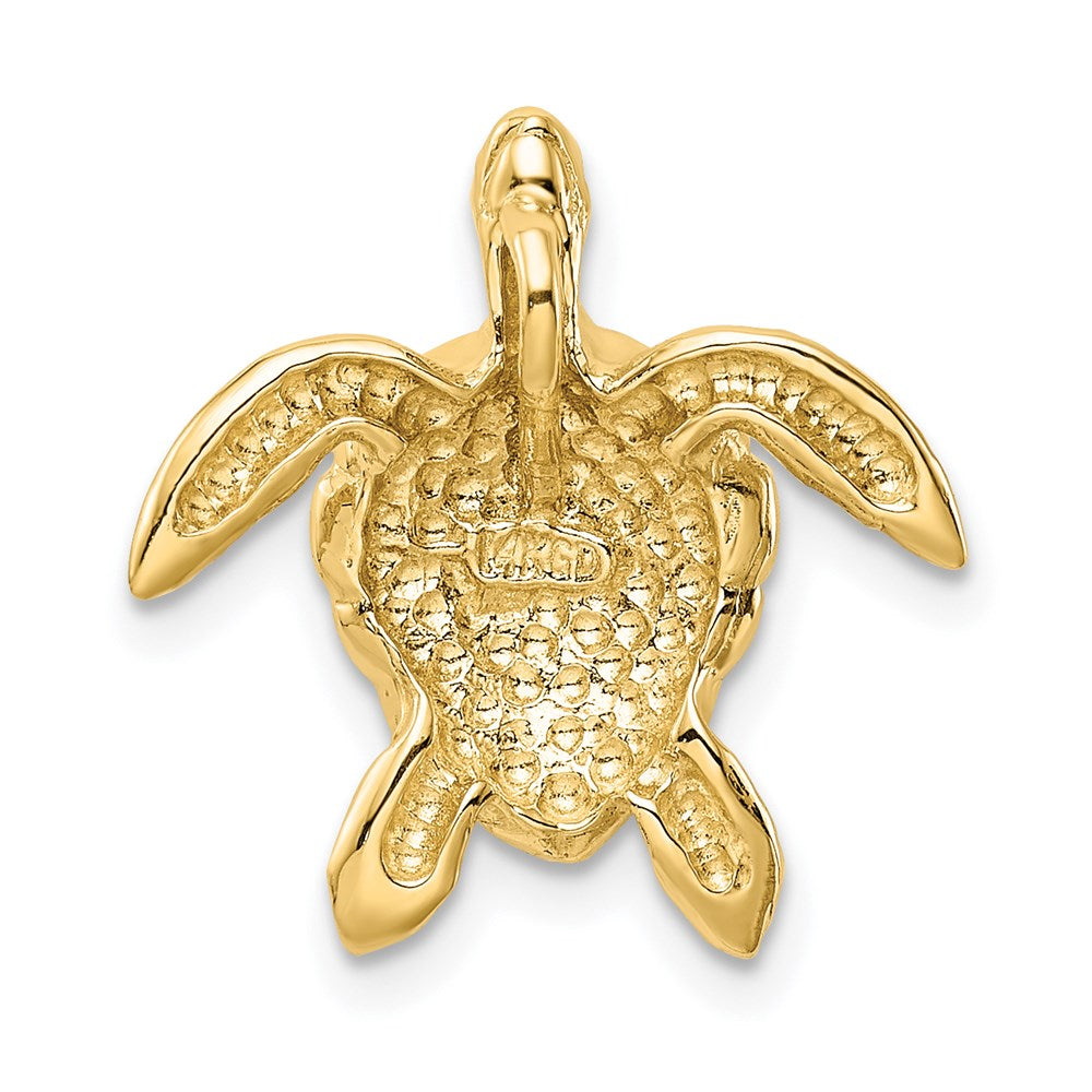 14k Yellow Gold 18 mm Polished Large Sea Turtle Chain Slide (2.2 grams)