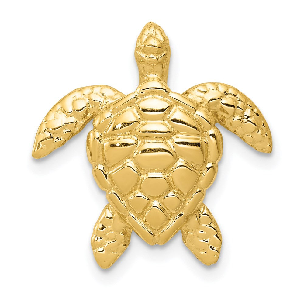 14k Yellow Gold 18 mm Polished Large Sea Turtle Chain Slide (2.2 grams)