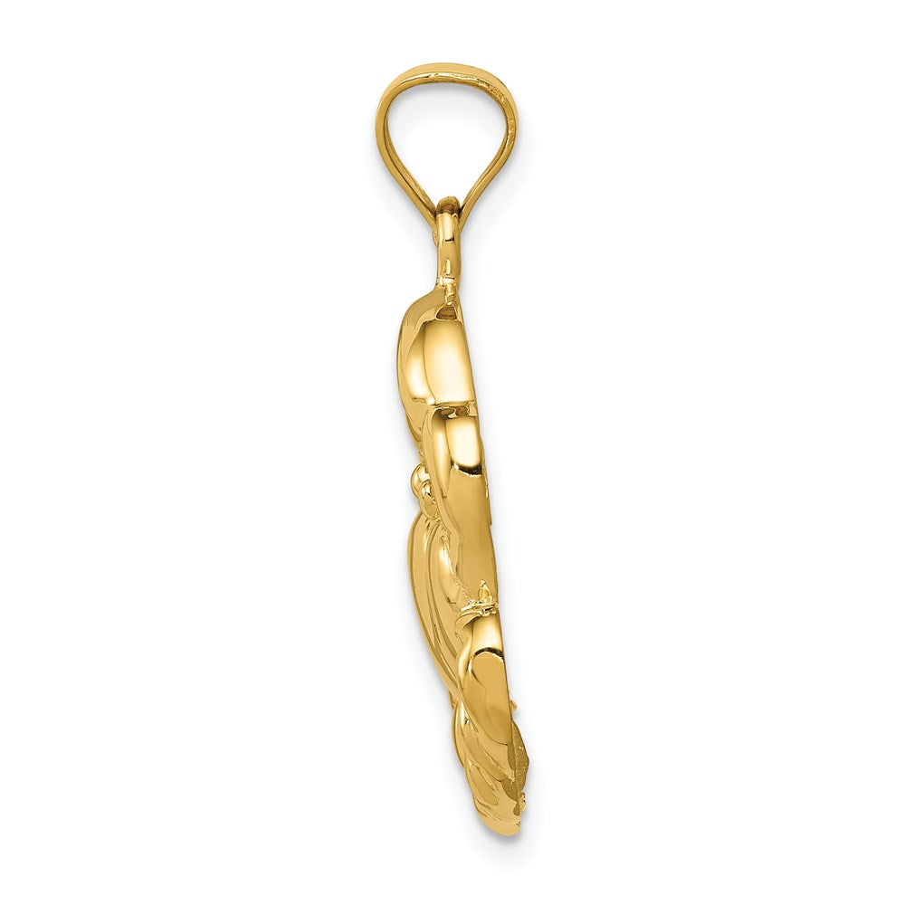 14k Yellow Gold 20 mm Polished Crab Pendant (2.76 grams)