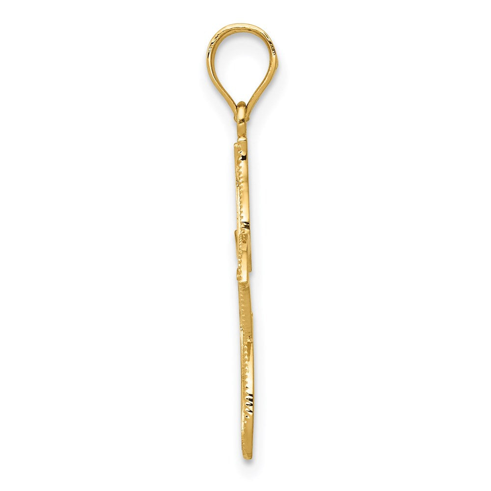 14k Yellow Gold 19 mm Polished Filigree Starfish Pendant (0.74 grams)