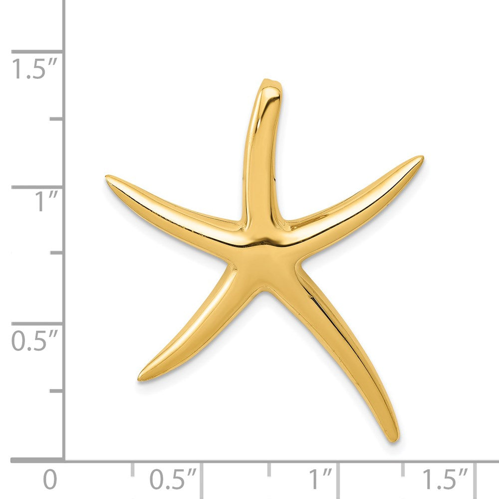 14k Yellow Gold 28 mm Polished Starfish Slide (3.87 grams)