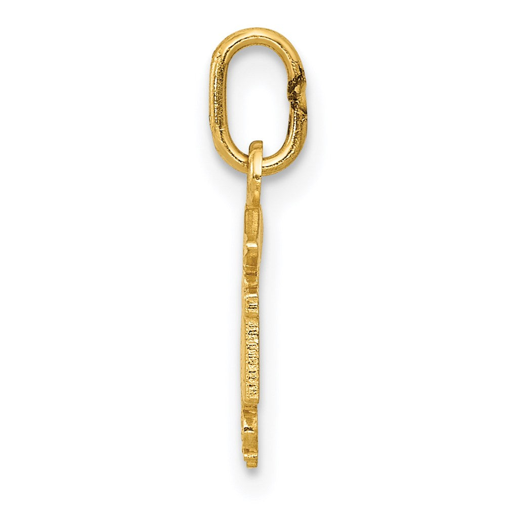 14k Yellow Gold 11.14 mm Diamond-cut Polished RN Nurse Pendant (0.49 grams)