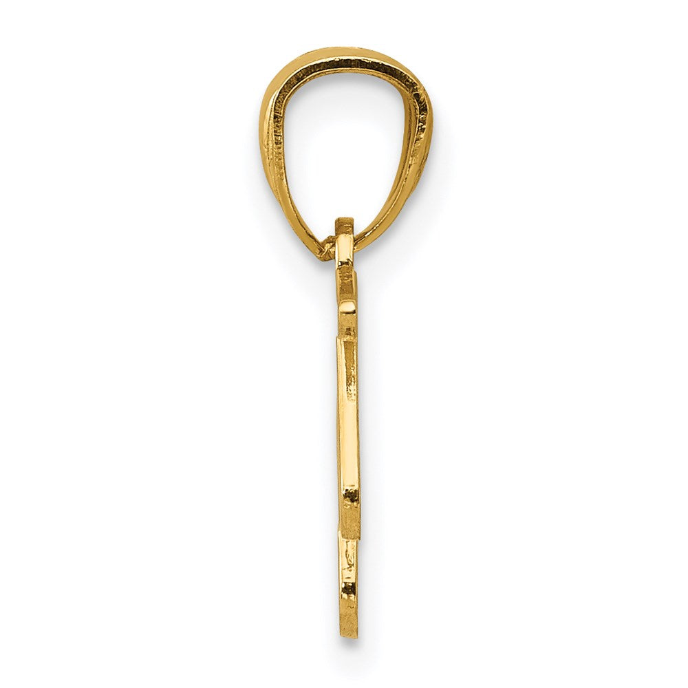 14k Yellow Gold 13.5 mm Polished Music Notes Pendant (0.44 grams)