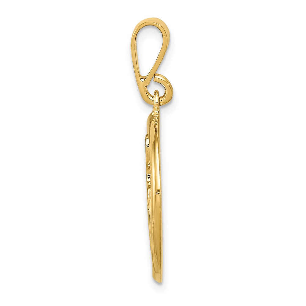 14k Yellow Gold 19.5 mm Gold Polished Musical Notes Pendant (2.18 grams)