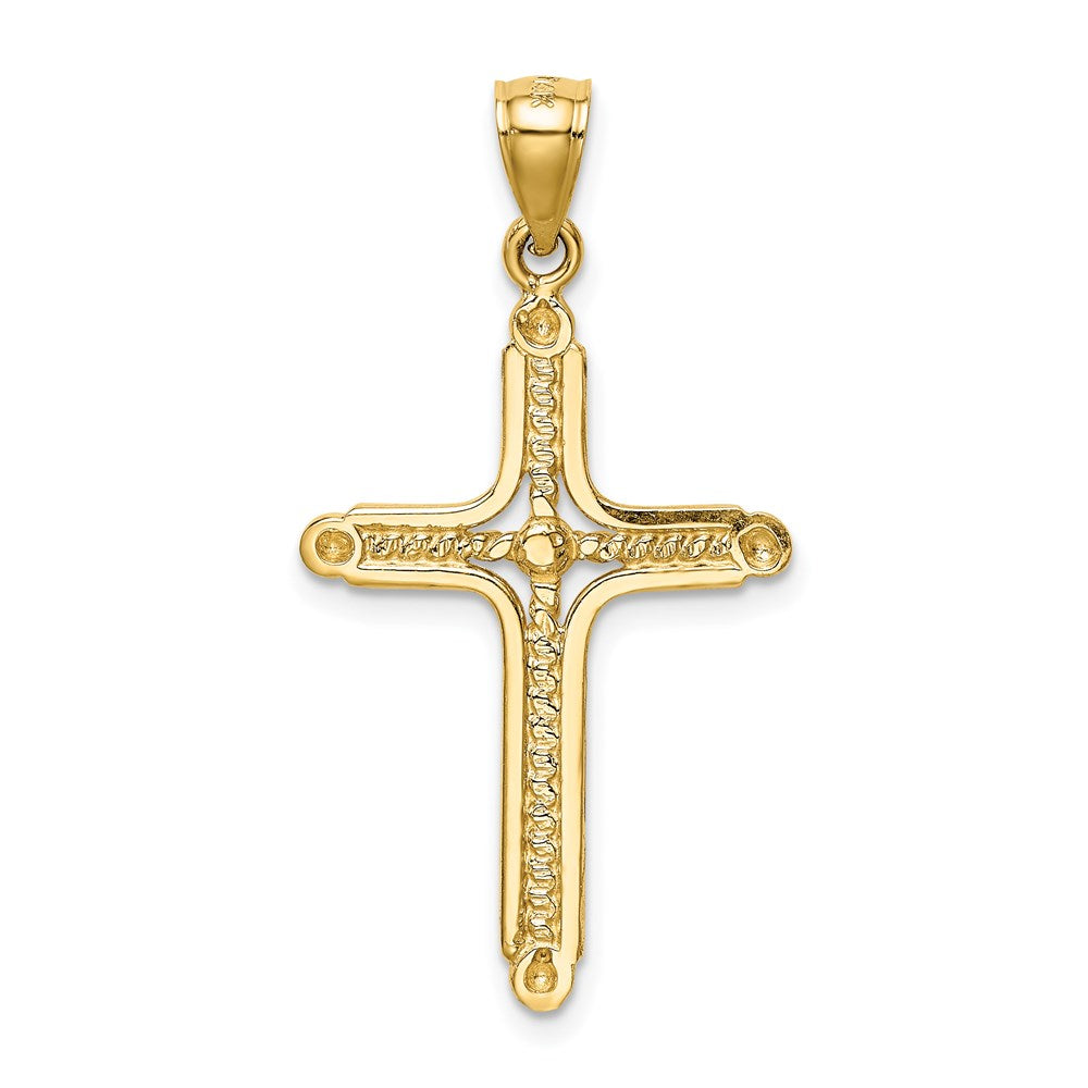 14k Yellow Gold 16.7 mm Polished Braided Cross Pendant (1.68 grams)