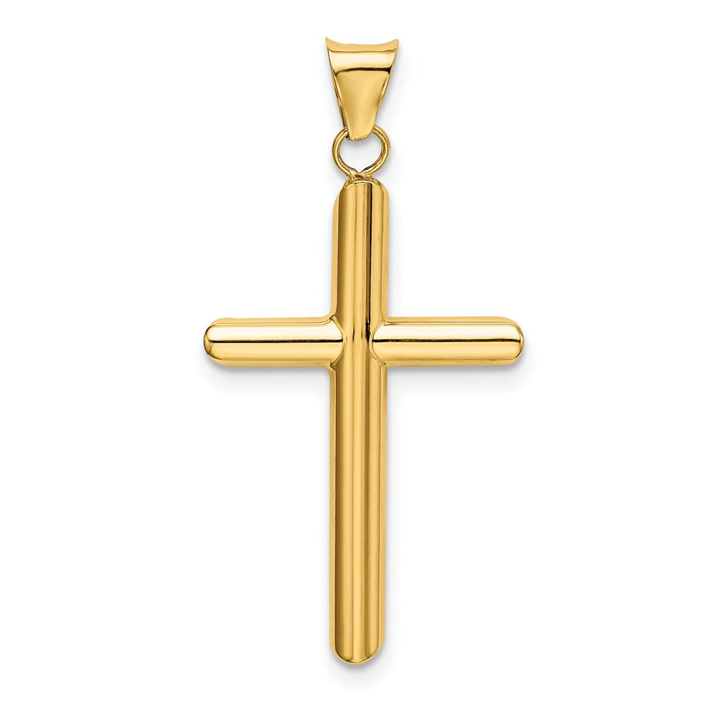 14k Yellow Gold 20.3 mm Polished Tube Cross Pendant (1.23 grams)