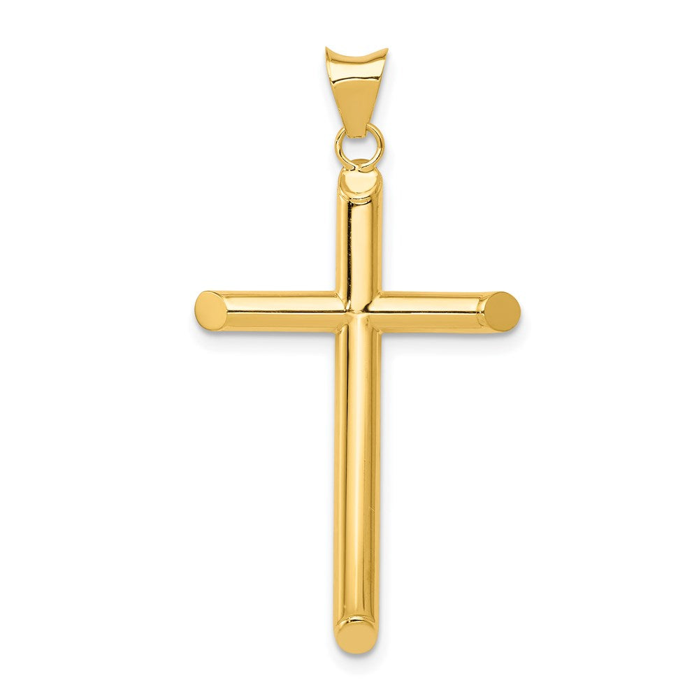 14k Yellow Gold 20.3 mm Polished Tube Cross Pendant (1.23 grams)