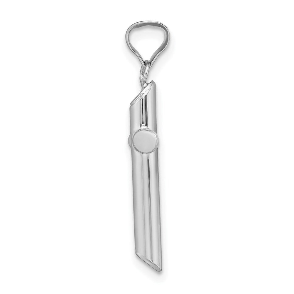 14k White Gold 14.7 mm Polished Tube Cross Pendant (1.04 grams)