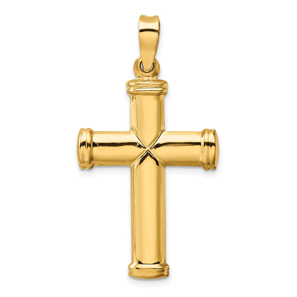 14k Yellow Gold 24.83 mm Polished Stamping Cross Pendant (2.17 grams)
