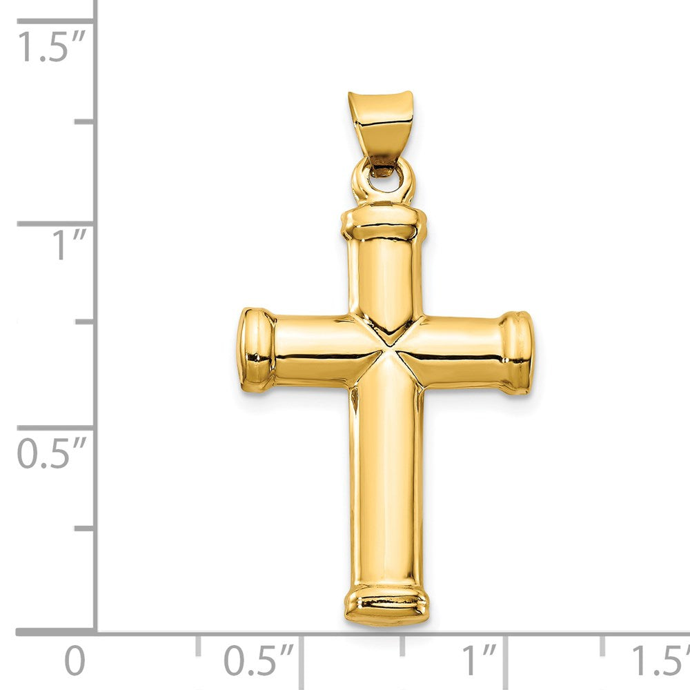 14k Yellow Gold 18.42 mm Polished Stamping Cross Pendant (1.23 grams)