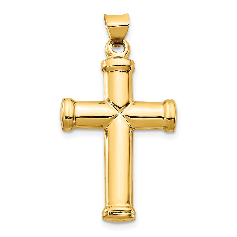 14k Yellow Gold 18.42 mm Polished Stamping Cross Pendant (1.23 grams)