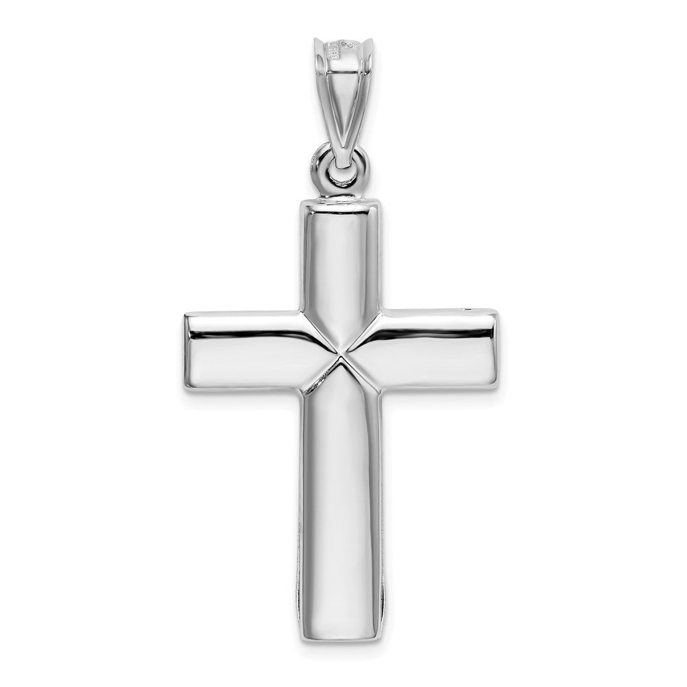 14k White Gold 23.46 mm Stamping Cross Pendant (2.01 grams)