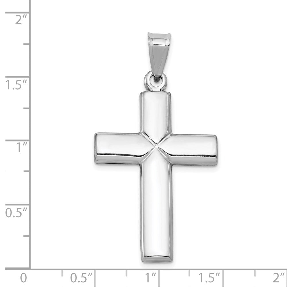 14k White Gold 23.46 mm Stamping Cross Pendant (2.01 grams)