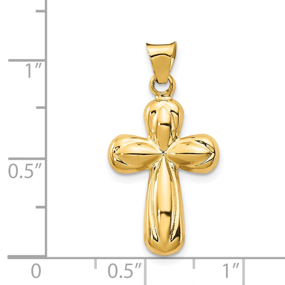 14k Yellow Gold 13.86 mm Polished Stamping Cross Pendant (0.95 grams)