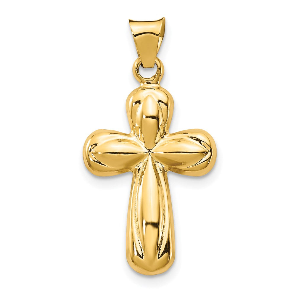 14k Yellow Gold 13.86 mm Polished Stamping Cross Pendant (0.95 grams)