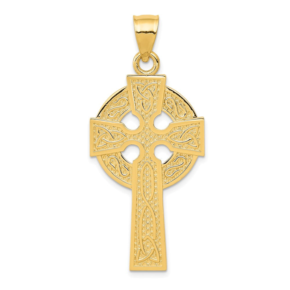 14k Yellow Gold 20.61 mm Polished Celtic Cross Pendant (4.35 grams)
