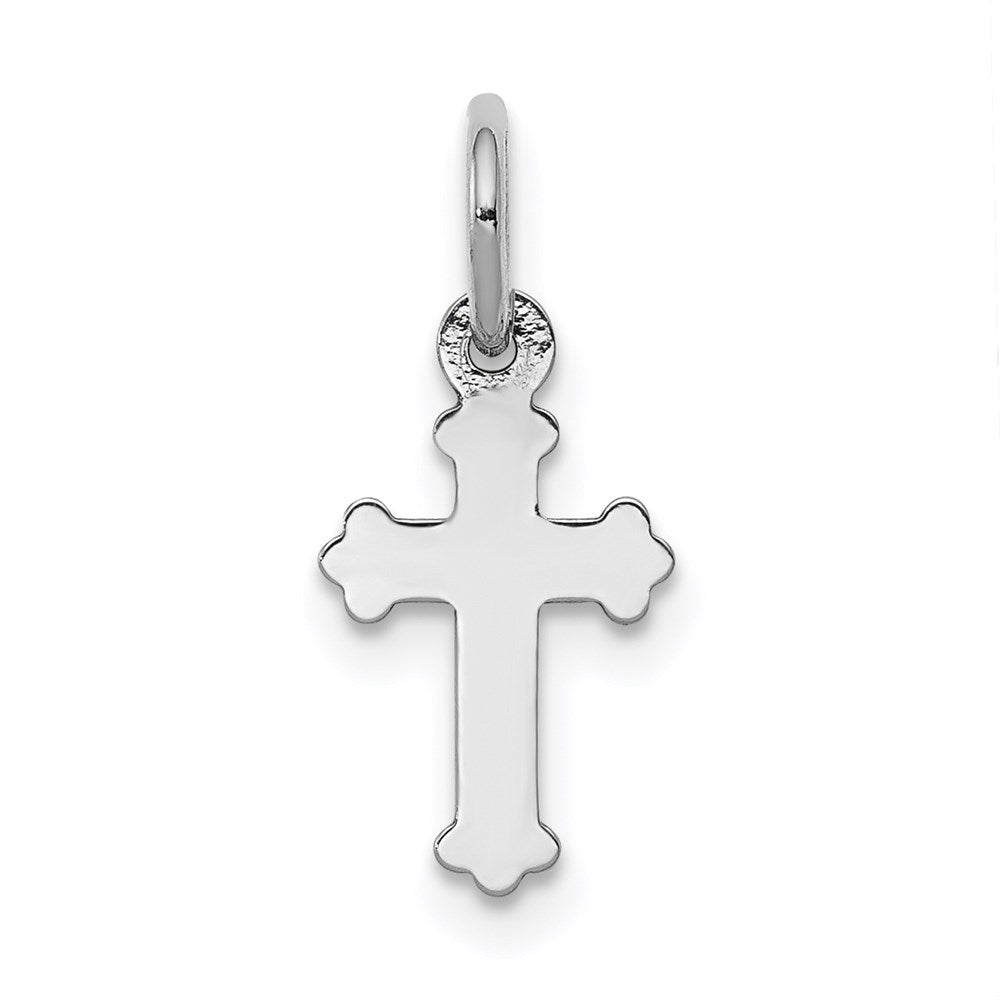 14k White Gold 7.53 mm Mini Polished Cross Charm (0.32 grams)