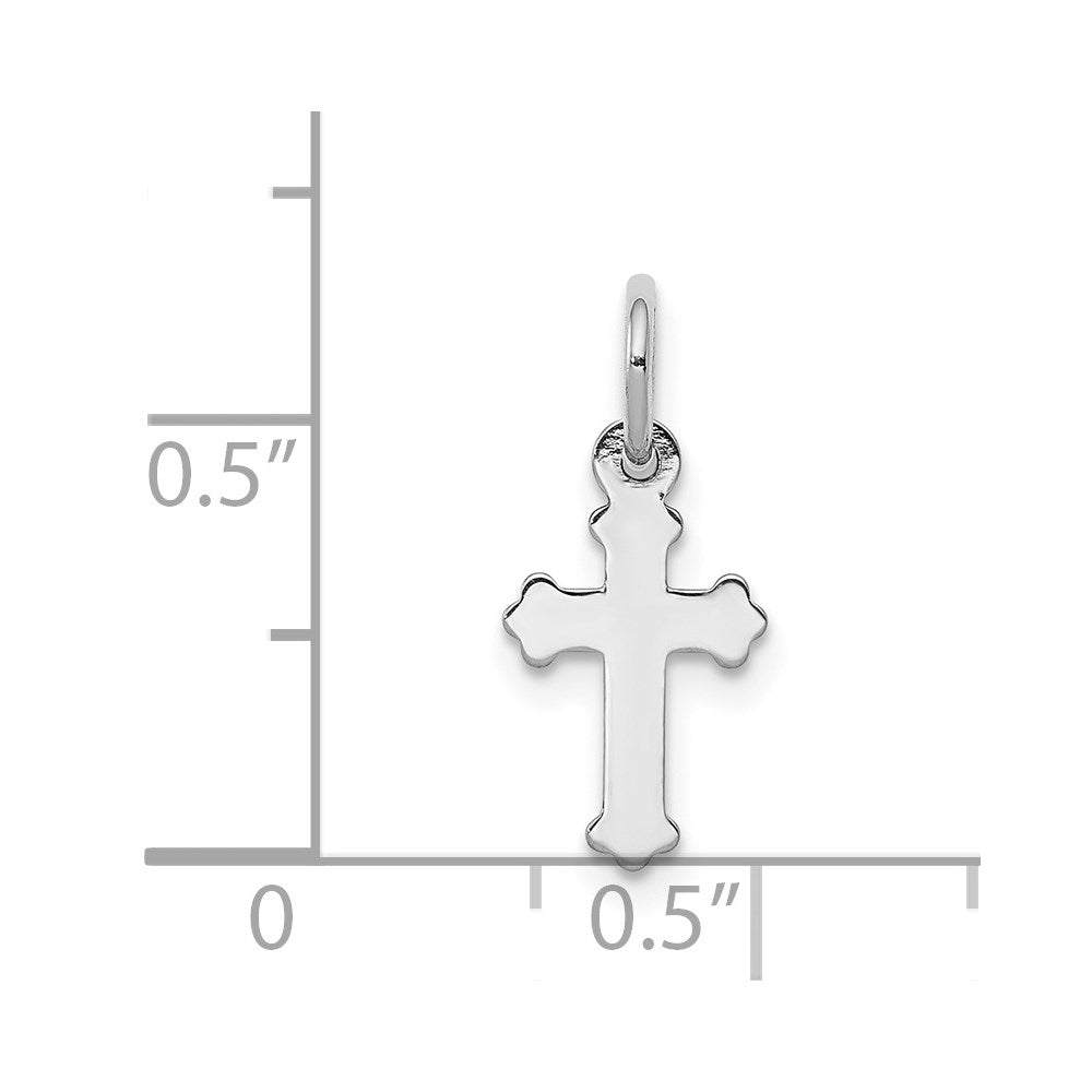 14k White Gold 7.53 mm Mini Polished Cross Charm (0.32 grams)