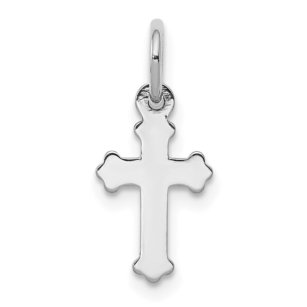 14k White Gold 7.53 mm Mini Polished Cross Charm (0.32 grams)