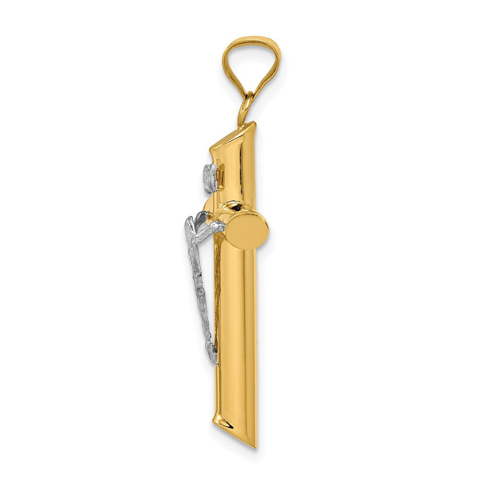 14k Two-tone 19 mm Two-Tone Polished Crucifix Pendant (1.49 grams)