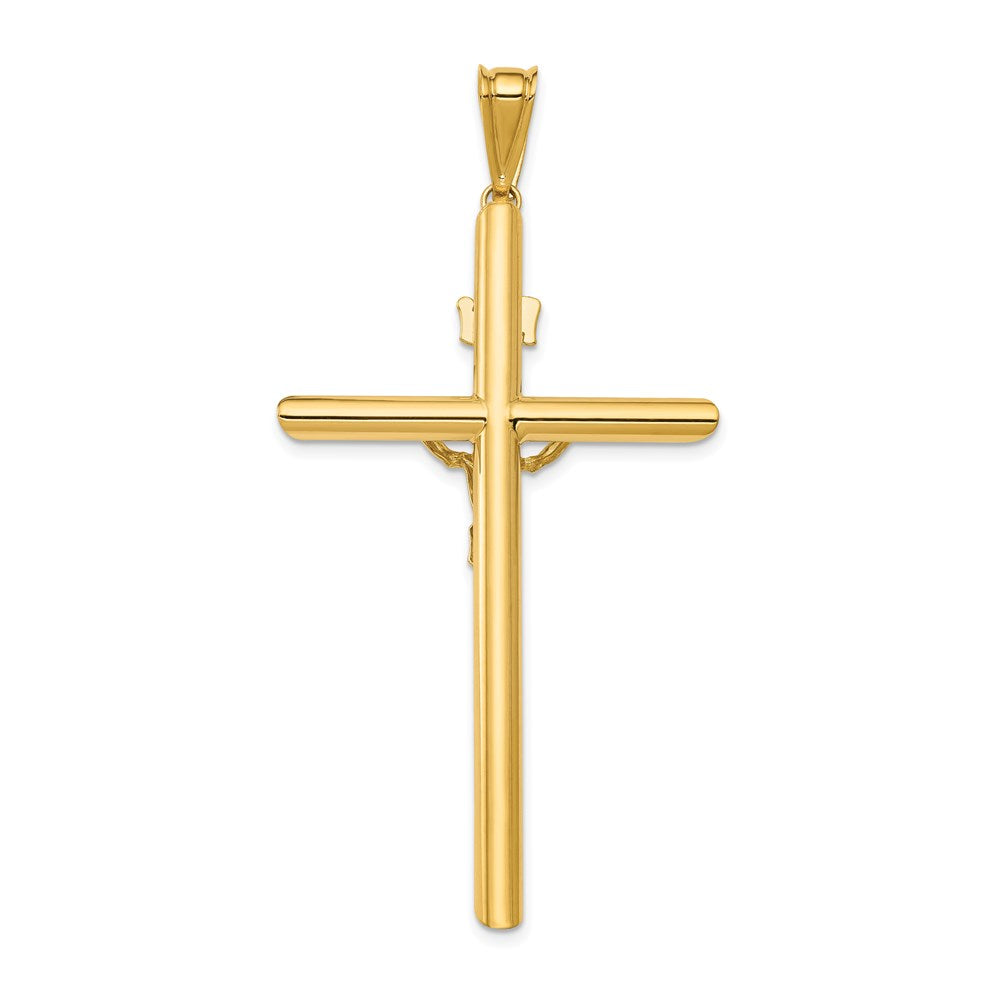 14k Two-tone 34.5 mm Two-Tone Polished Crucifix Pendant (2.62 grams)