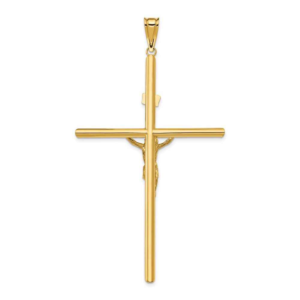 14k Two-tone 42.5 mm Two-Tone Polished Jesus Crucifix Pendant (2.94 grams)