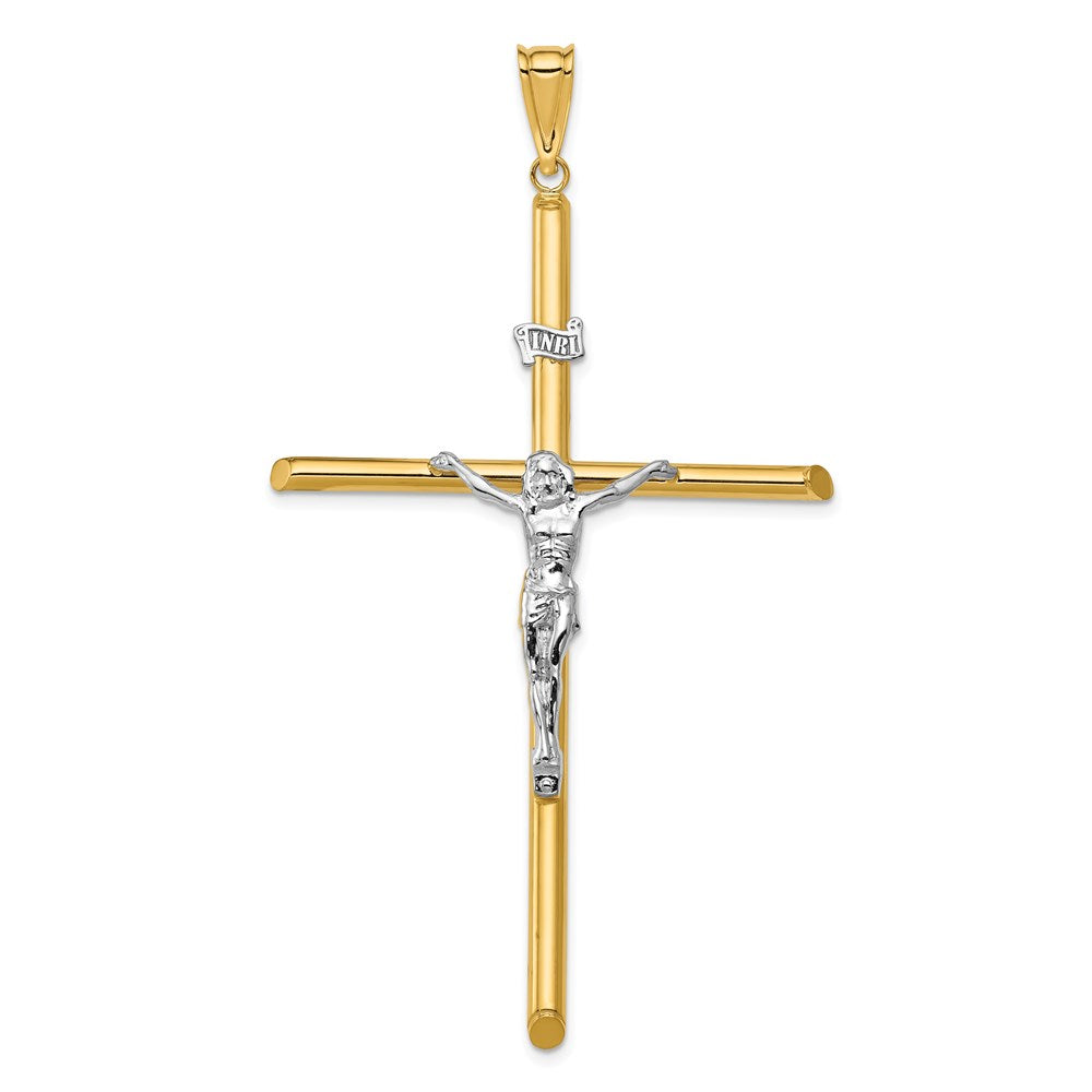 14k Two-tone 42.5 mm Two-Tone Polished Jesus Crucifix Pendant