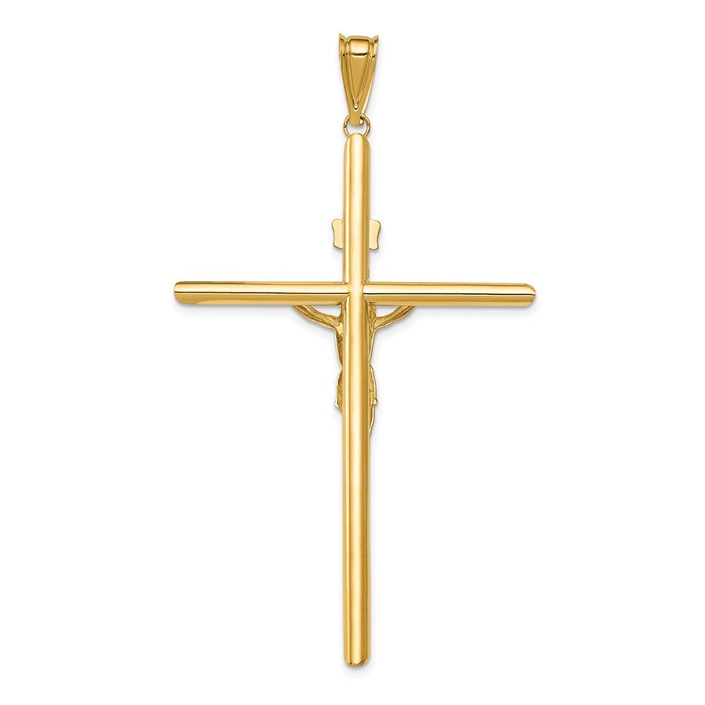 14k Two-tone 39 mm Two-Tone Polished Jesus Crucifix Pendant (2.69 grams)