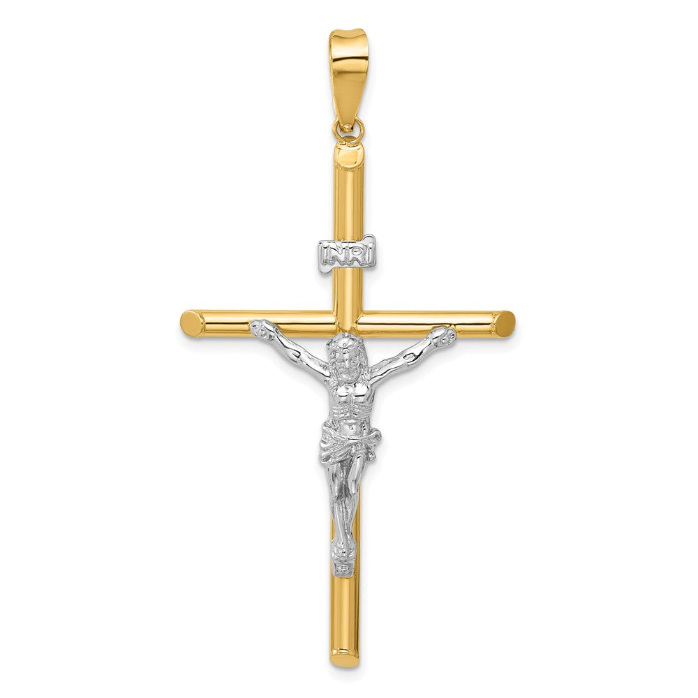 14k Two-tone 32.5 mm Two-Tone Polished Jesus Crucifix Pendant