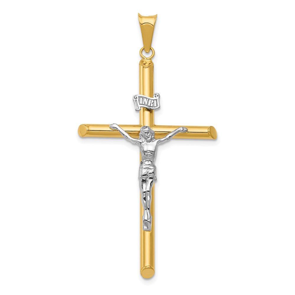 14k Two-tone 28 mm Two-Tone Polished Jesus Crucifix Pendant