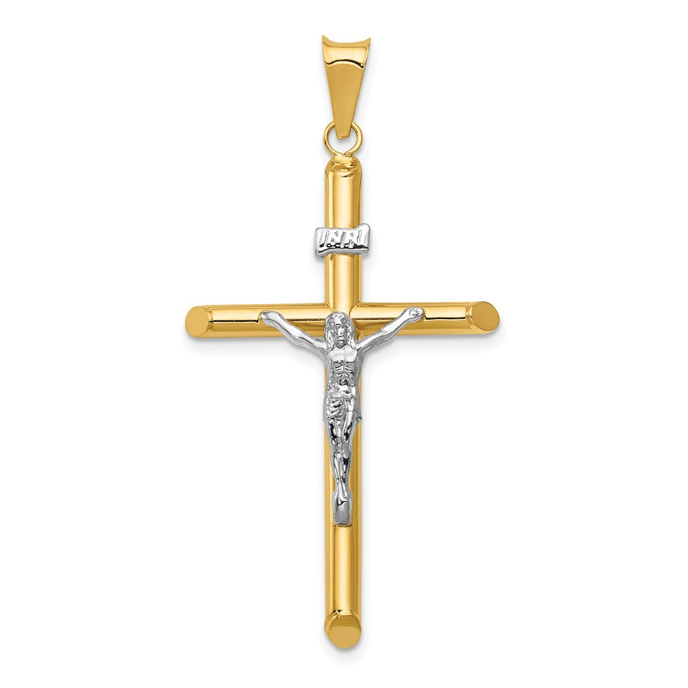 14k Two-tone 23 mm Two-Tone Polished Jesus Crucifix Pendant