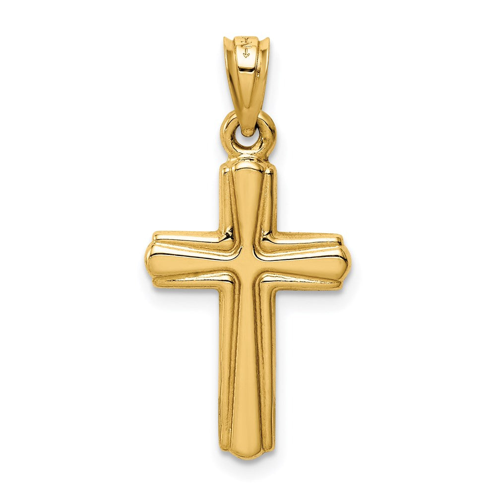 14k Yellow Gold 13 mm Reversible Crucifix Pendant (0.74 grams)