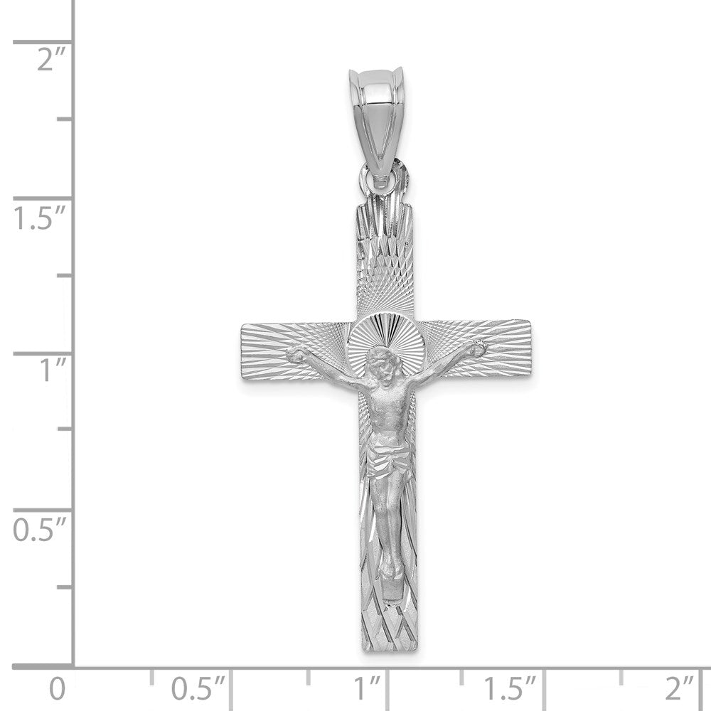 14k White Gold 24 mm Crucifix Pendant (2.37 grams)