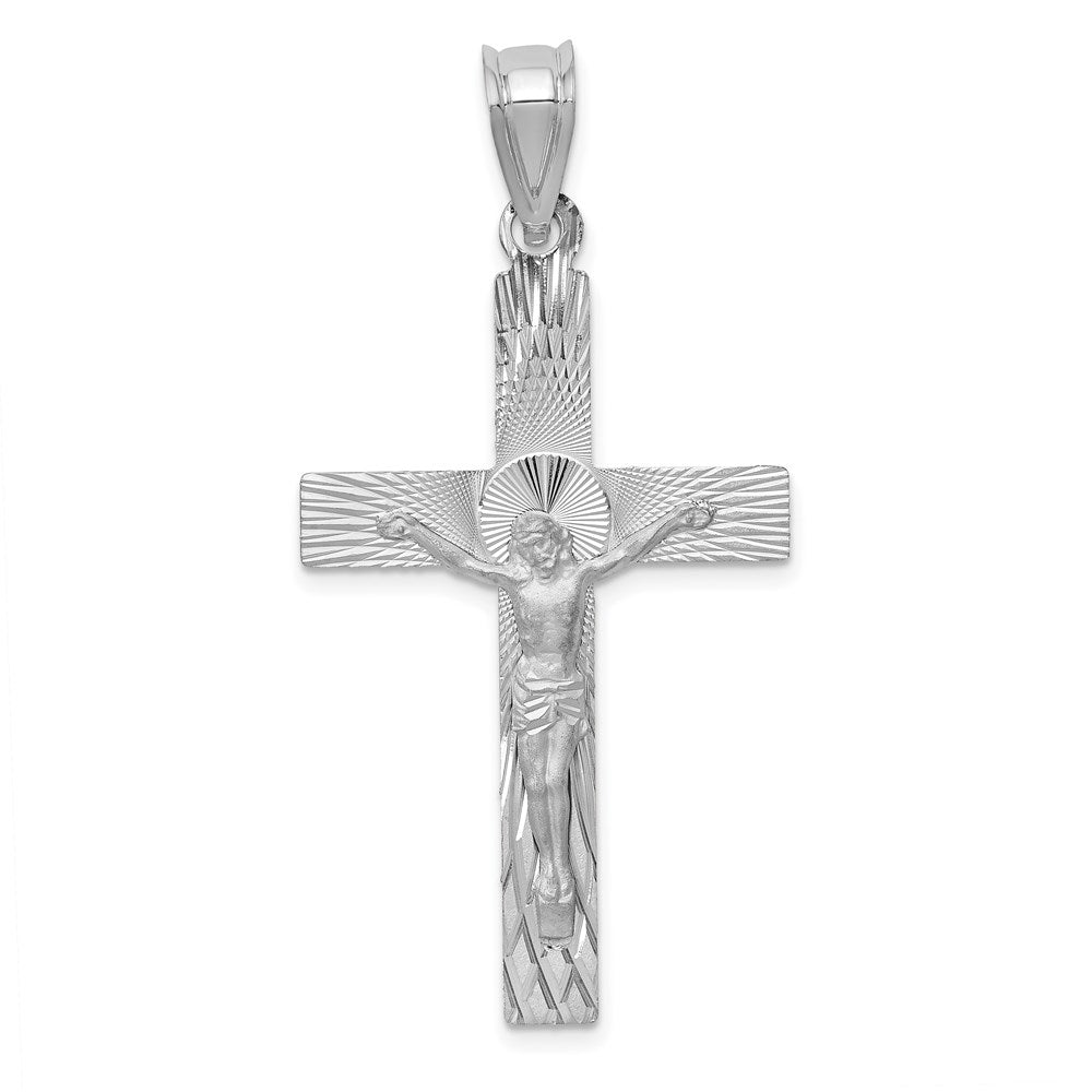14k White Gold 24 mm Crucifix Pendant (2.37 grams)