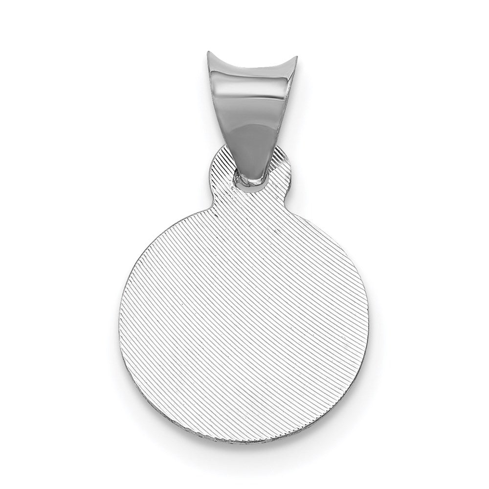 14k White Gold 10.45 mm Our Lady of Guadalupe Semi-solid Round Pendant (0.8 grams)