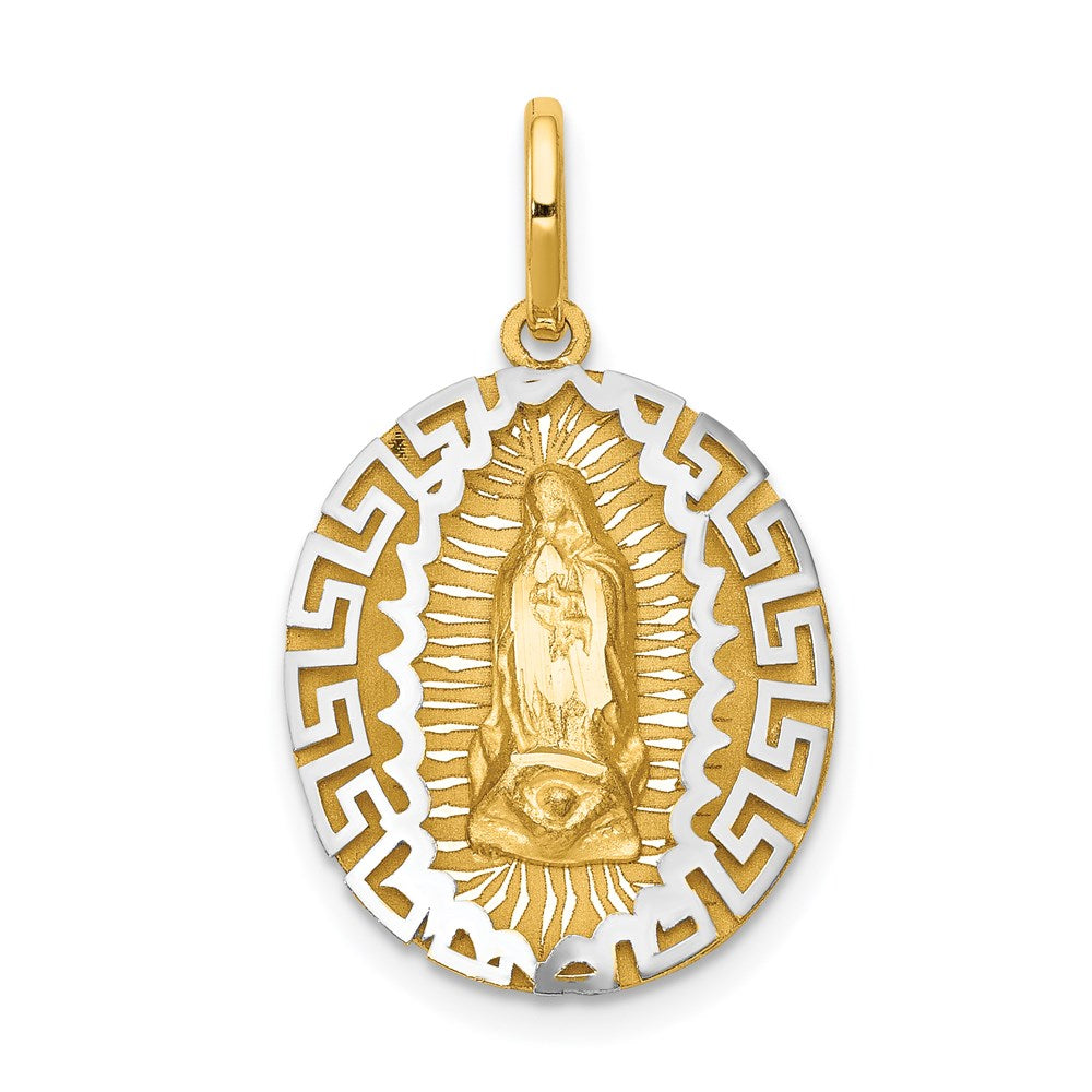 14k Two-tone 16.08 mm Two-Tone Our Lady Of Guadalupe Semi-solid Pendant (1.63 grams)