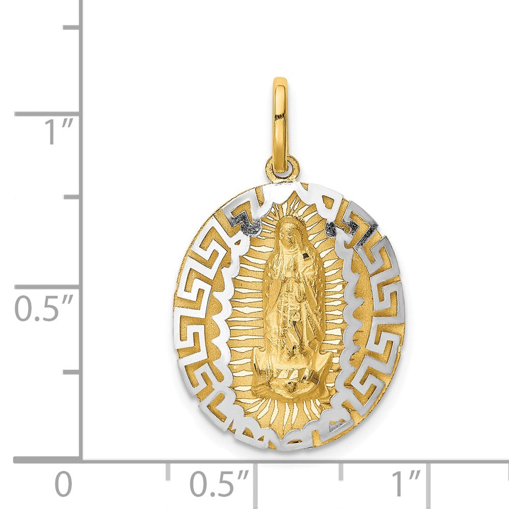 14k Two-tone 19 mm Two-Tone Our Lady Of Guadalupe Semi-solid Pendant (1.81 grams)