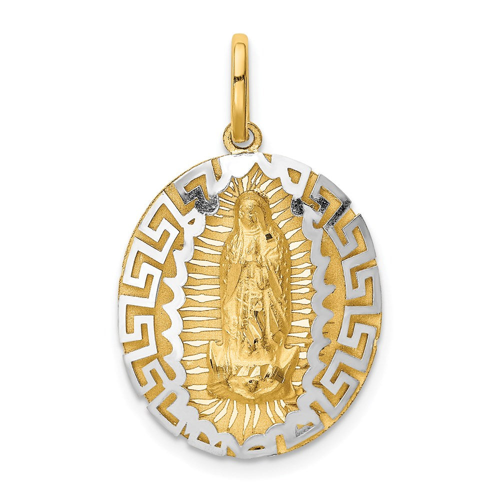 14k Two-tone 19 mm Two-Tone Our Lady Of Guadalupe Semi-solid Pendant (1.81 grams)