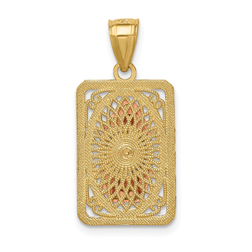 14k Two-tone 12.8 mm D/C Lady of Guadalupe Pendant (1.81 grams)